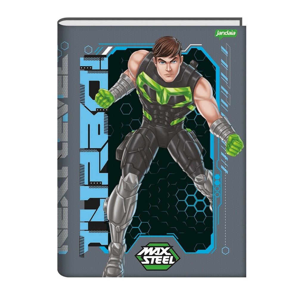 Caderno Costurado Jandaia ¼ Capa Dura Max Steel 80 Folhas - Embalagem com 5 Unidades (Sortidos)