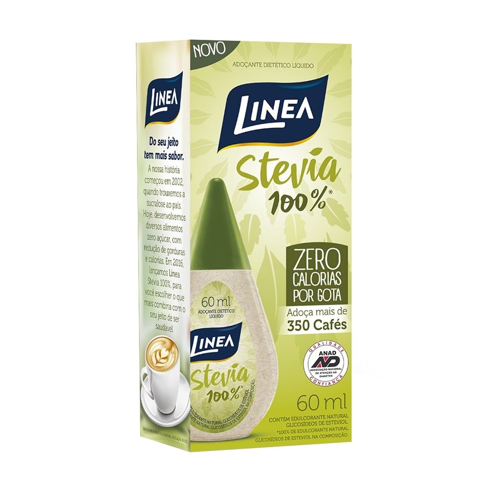 Adoçante Linea Stevia Líquido 60ml Embalagem com 6 Unidades