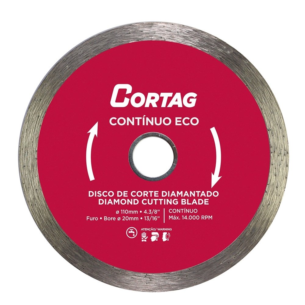 Disco Diamantado Cortag Contínuo Eco 110mm x 20mm