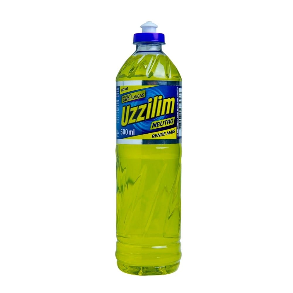 Detergente Uzzilim Lava Louças Neutro 500ml - Embalagem com 24 Unidades