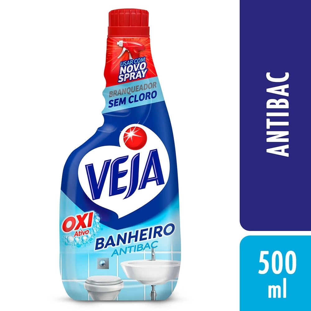 Limpador Veja X14 Limpa Banheiro Refil 500ml - Embalagem com 12 Unidades