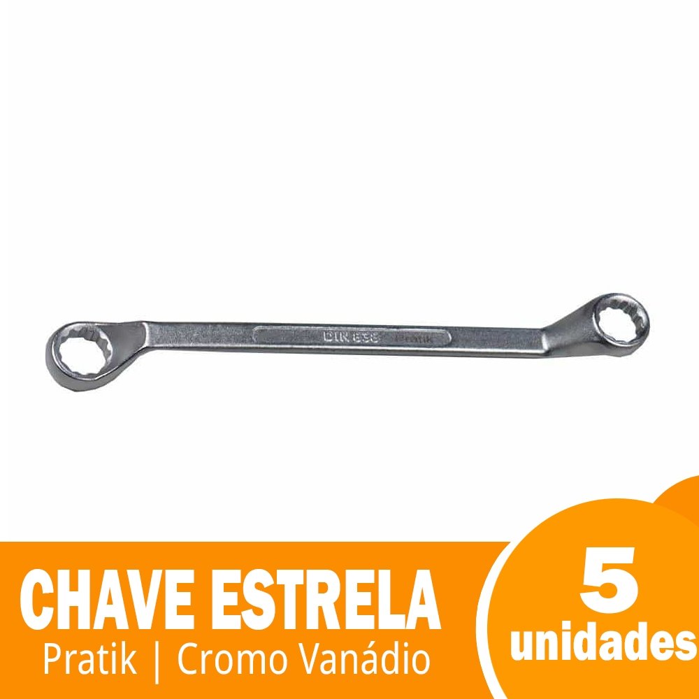 Chave Estrela Pratik 18x19mm Cromo Vanádio - Embalagem com 5 Unidades