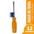Chave Fenda Pratik 1/4x6P Ponta Imantada Aço Carbono - Embalagem com 12 Unidades