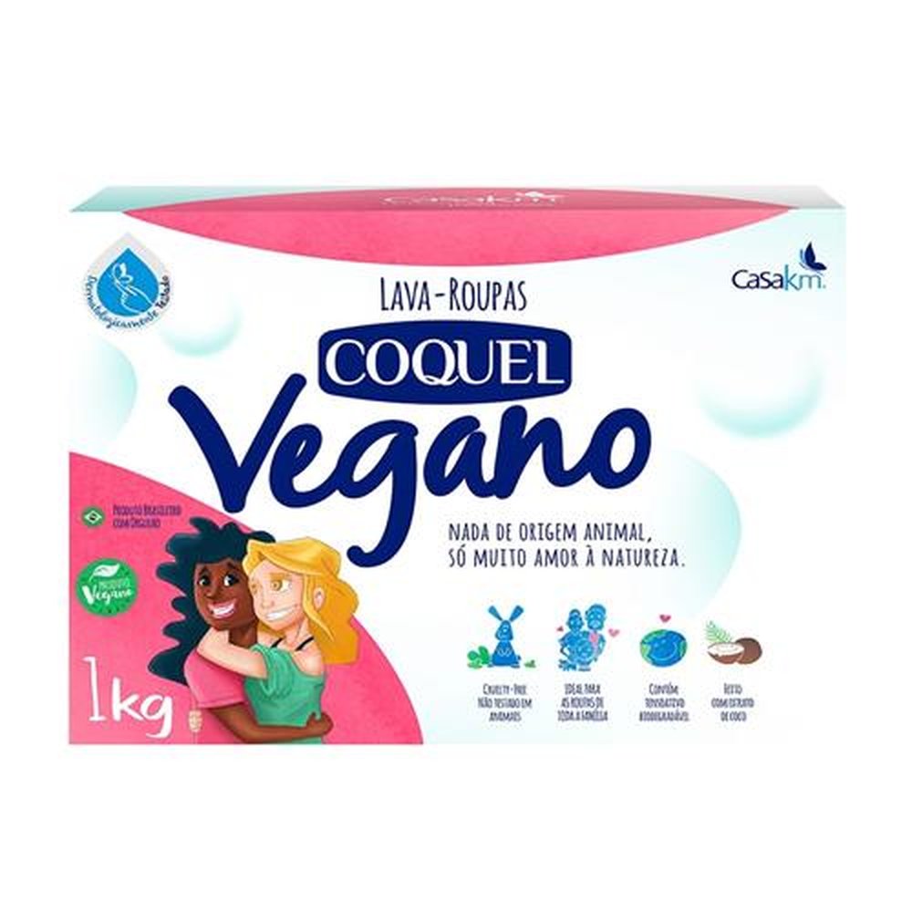 Sabão em Pó Coco Coquel Vegano 1Kg - Embalagem com 20 Unidades