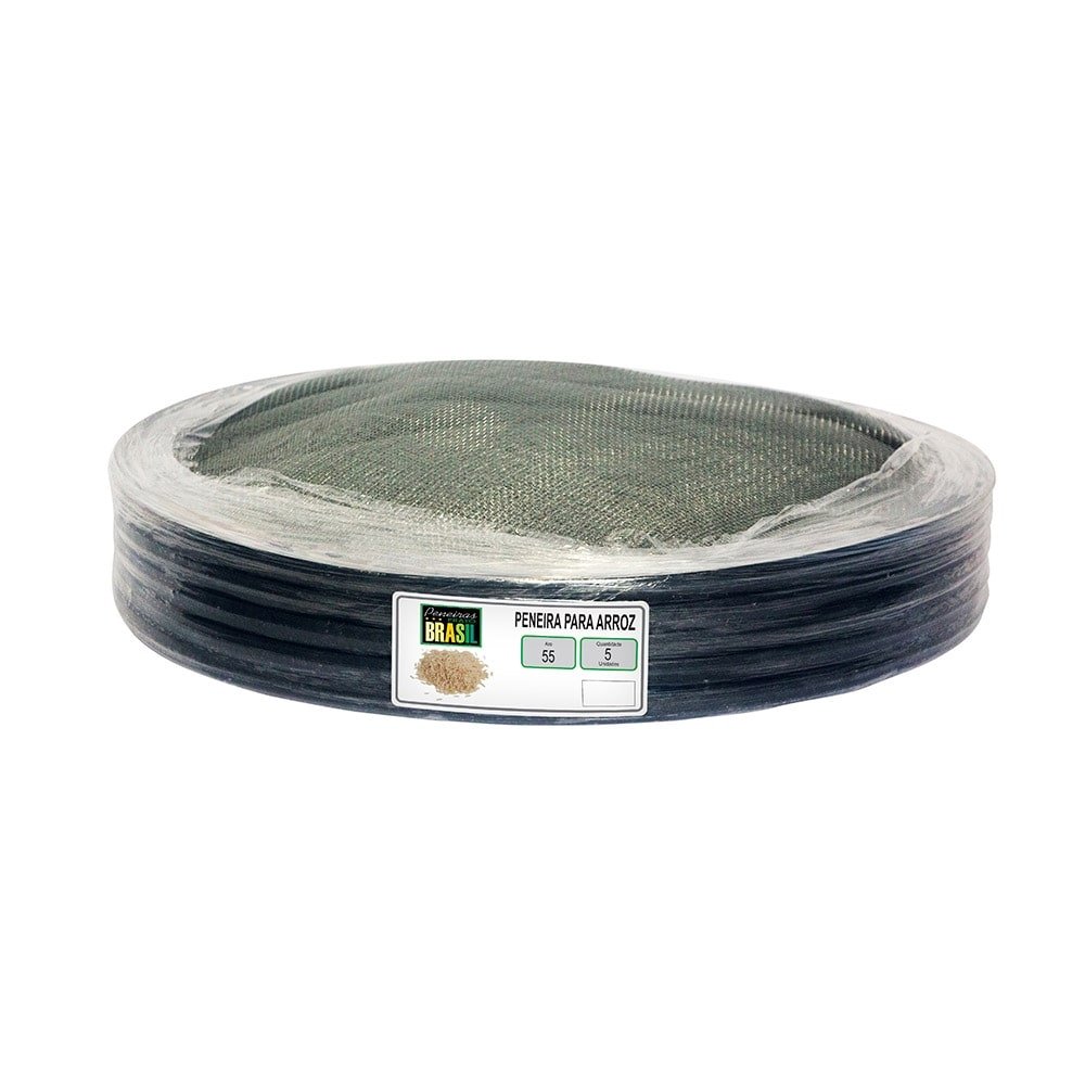 Peneira para Arroz Comep Aro Plástico Preta 55cm Embalagem com 5 Unidades