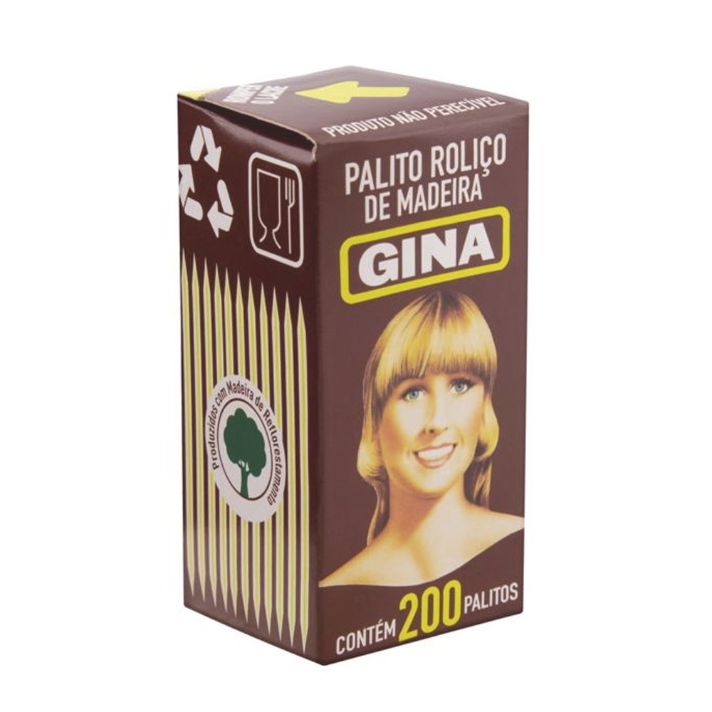 Palito de Dente Gina 200 Palitos - Embalagem com 20 Unidades