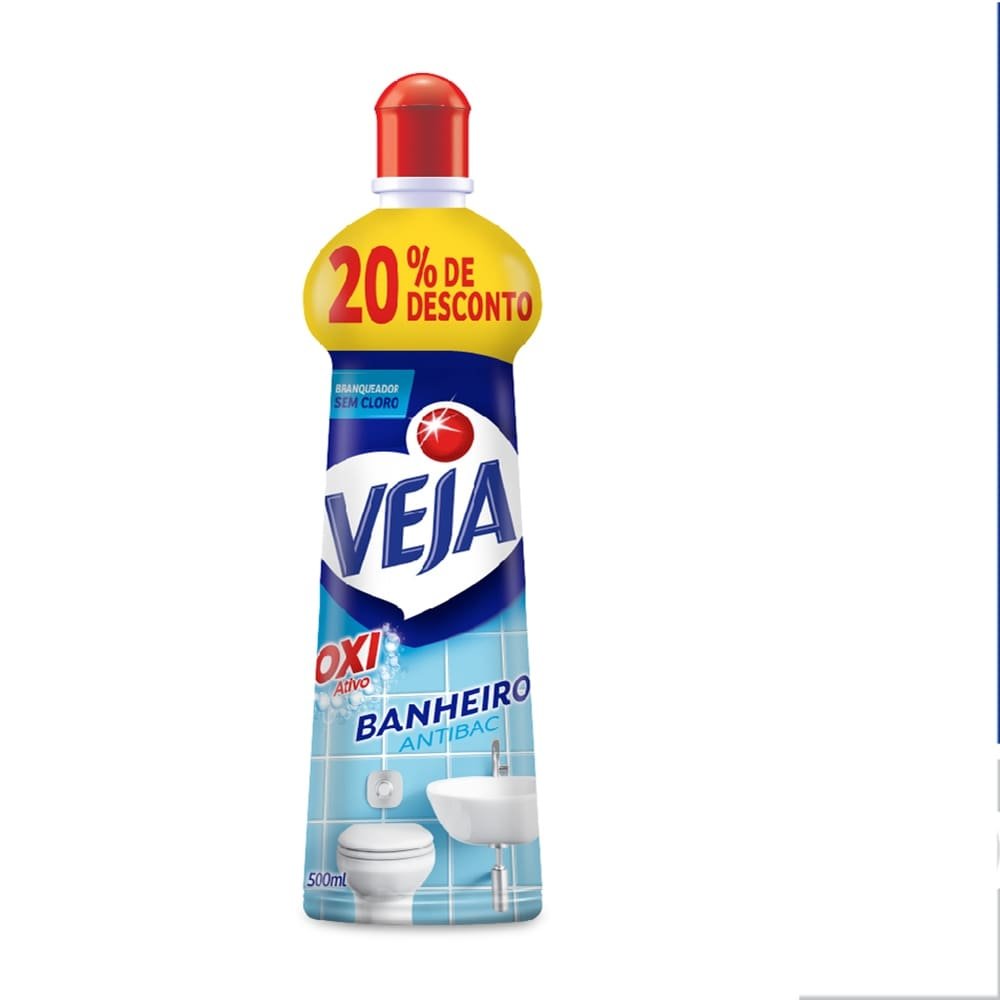 Limpador Veja Banheiro sem Cloro Antibac Squeeze 500ml - Embalagem com 24 Unidades