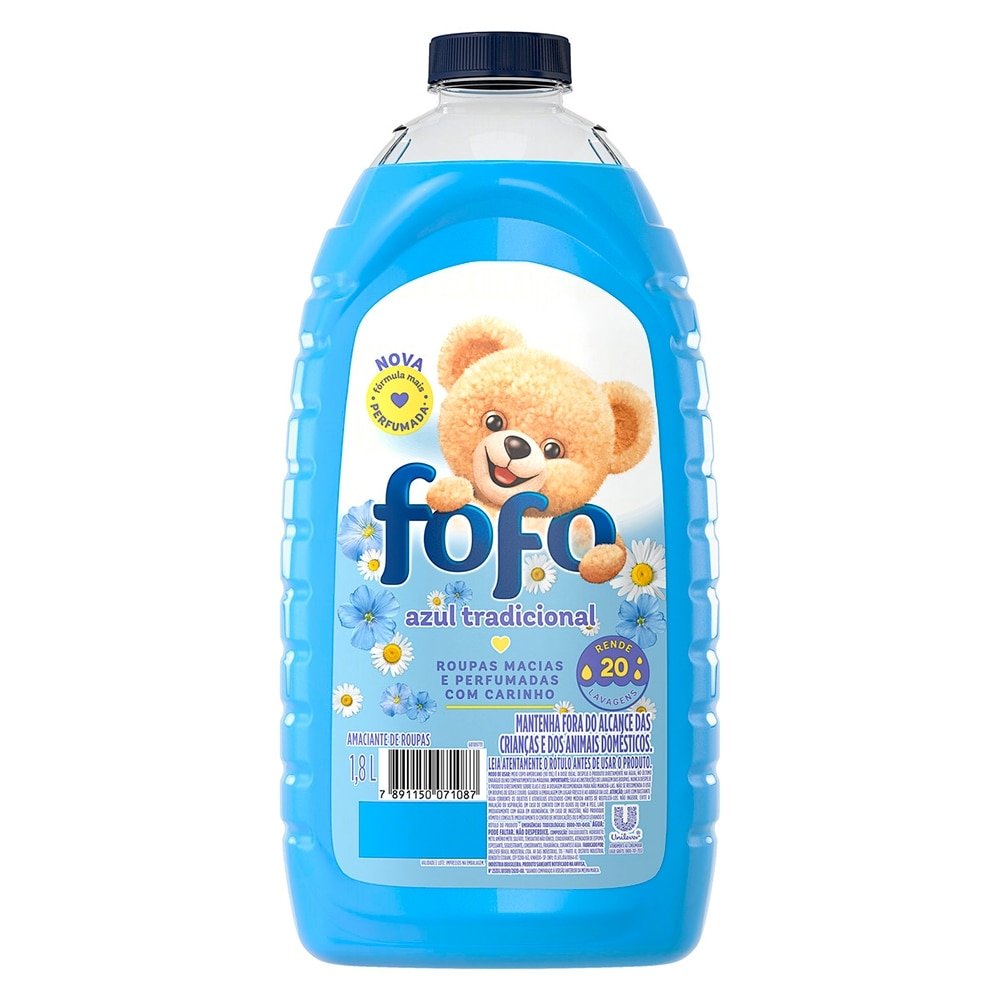 Amaciante Fofo Diluído Tradicional Azul 1,8L - Embalagem com 6 Unidades
