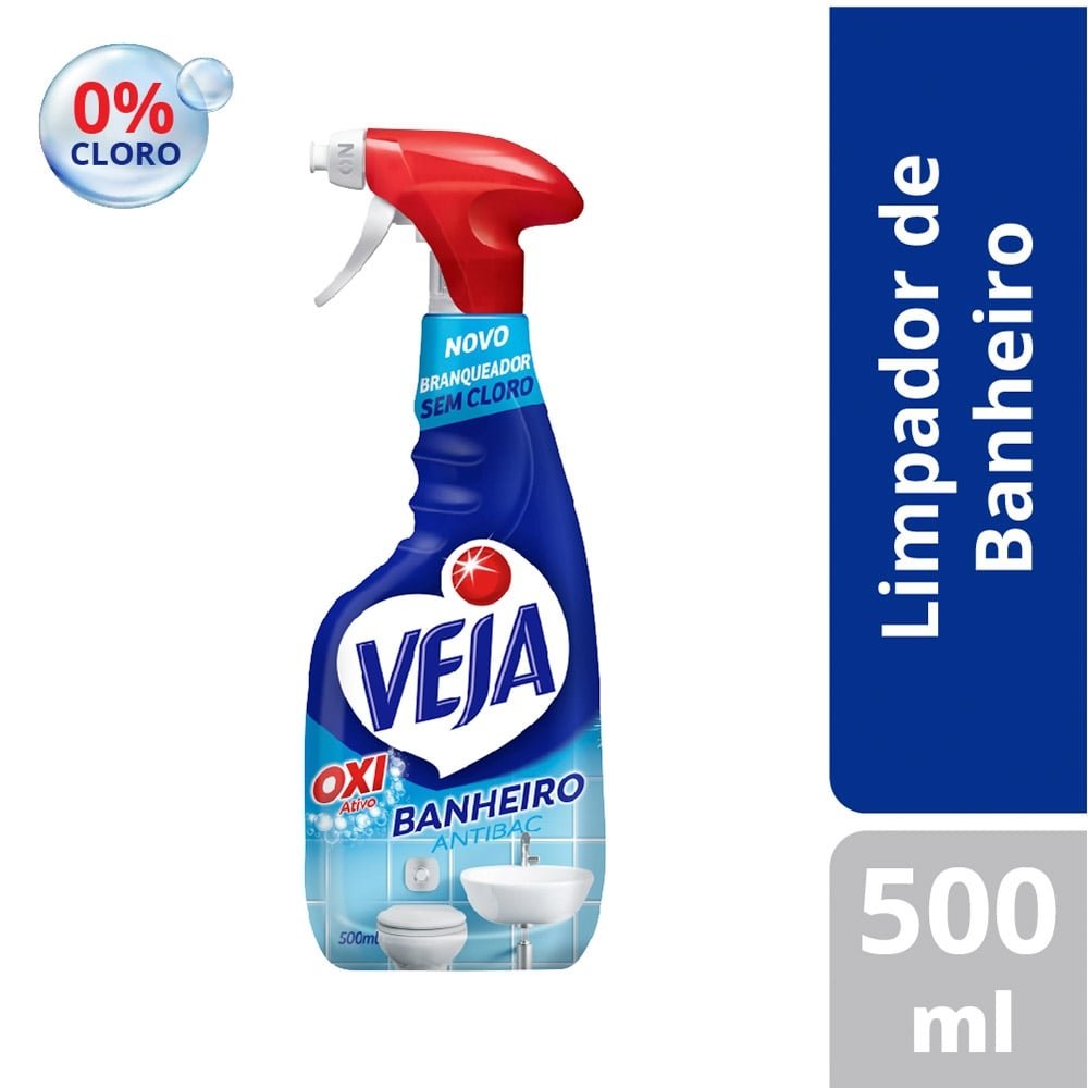 Limpador Veja Banheiro sem Cloro Antibac Gatilho 500ml - Embalagem com 12 Unidades