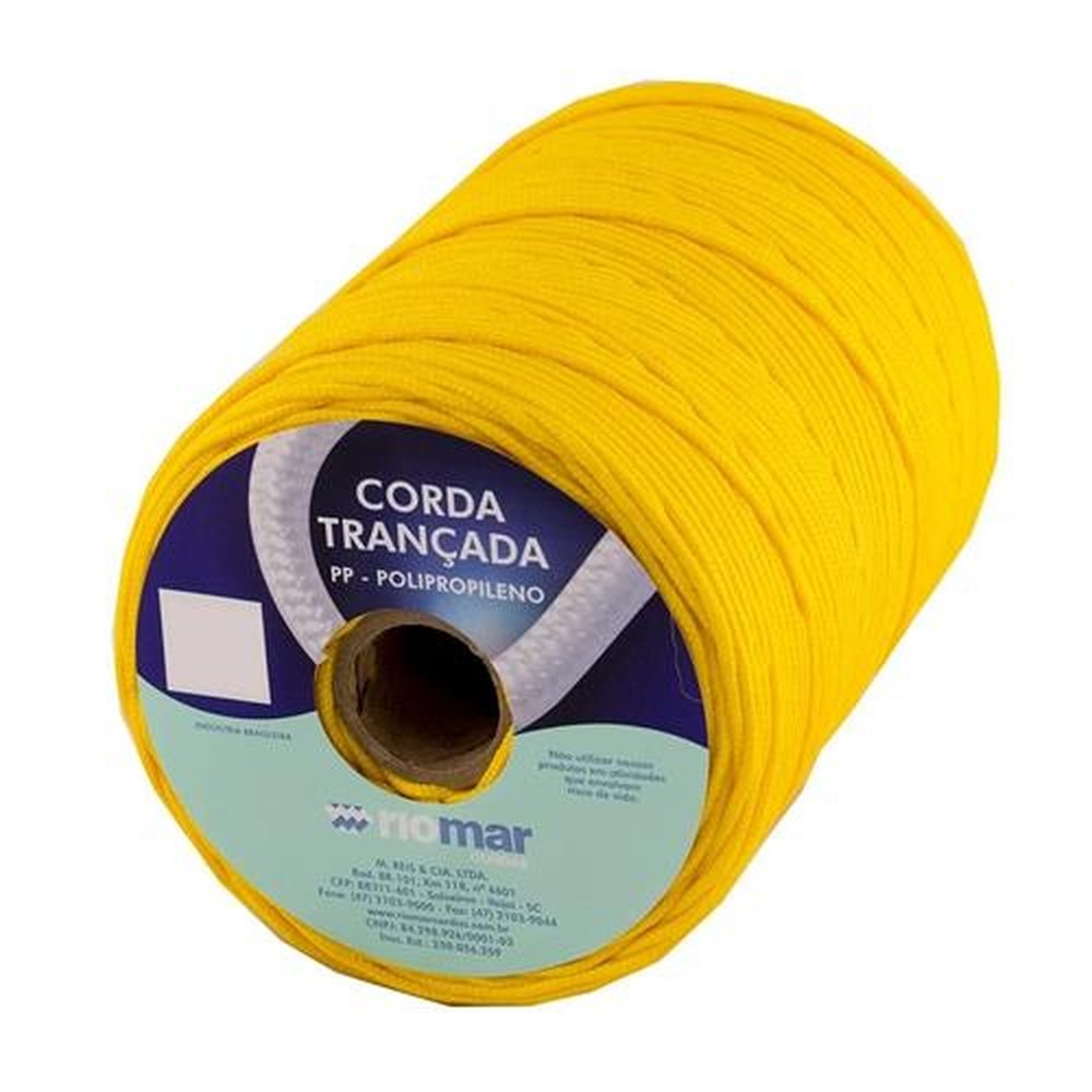 Corda Riomar PP Trançada Amarela Tipo Seda 3mm x 277m