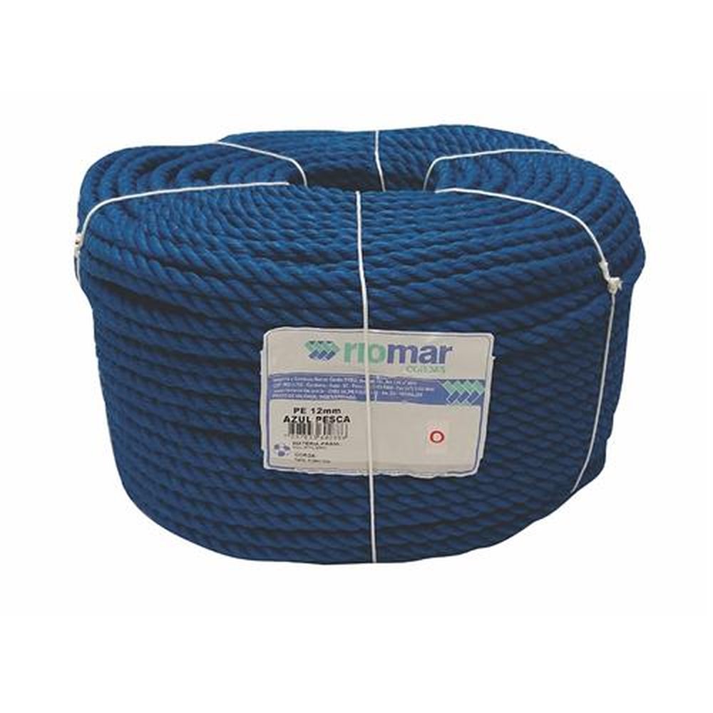 Corda Riomar Polietileno Torcida Azul 10mm x 200m 10Kg