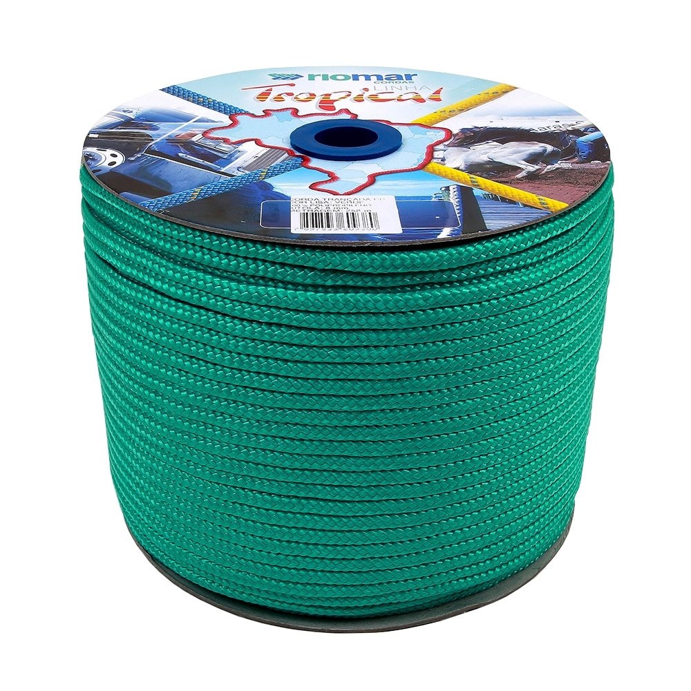 Corda Trançada Riomar Tropical PP Virgem Carretel Verde 12mmx140m