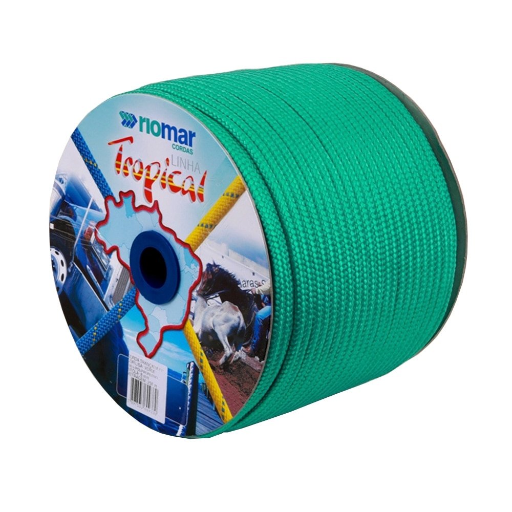 Corda Trançada Riomar Tropical PP Virgem Carretel Verde 12mmx140m