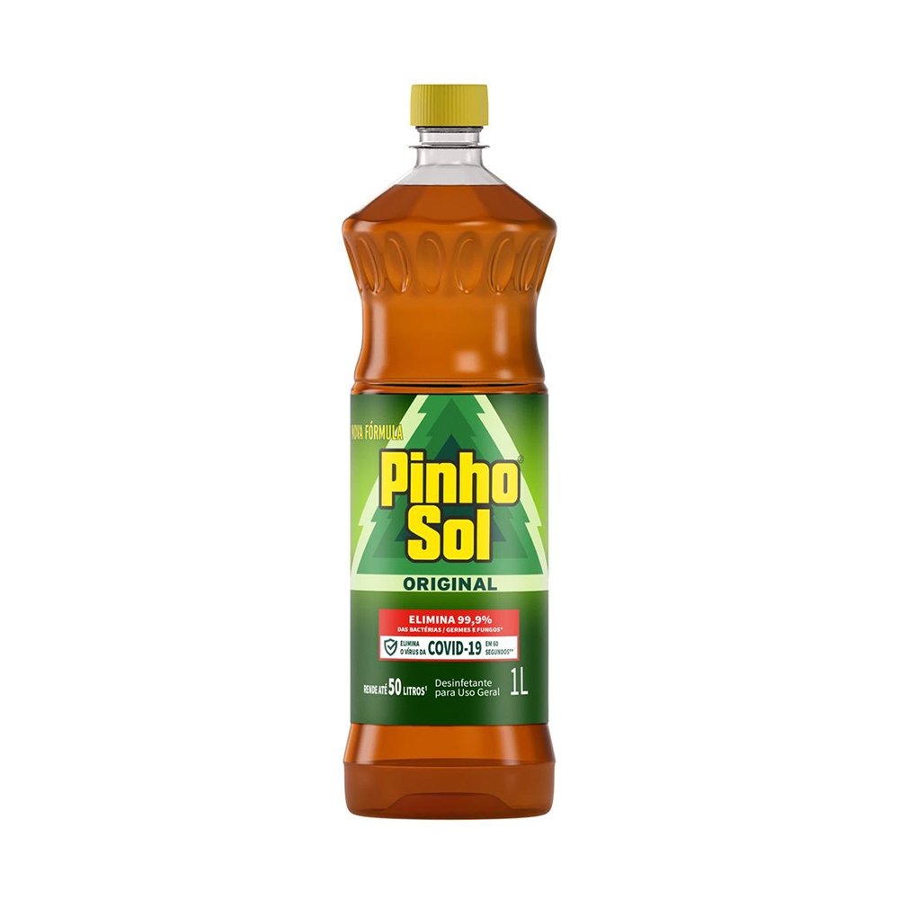 Desinfetante Pinho Sol Original 1L - Embalagem com 12 Unidades