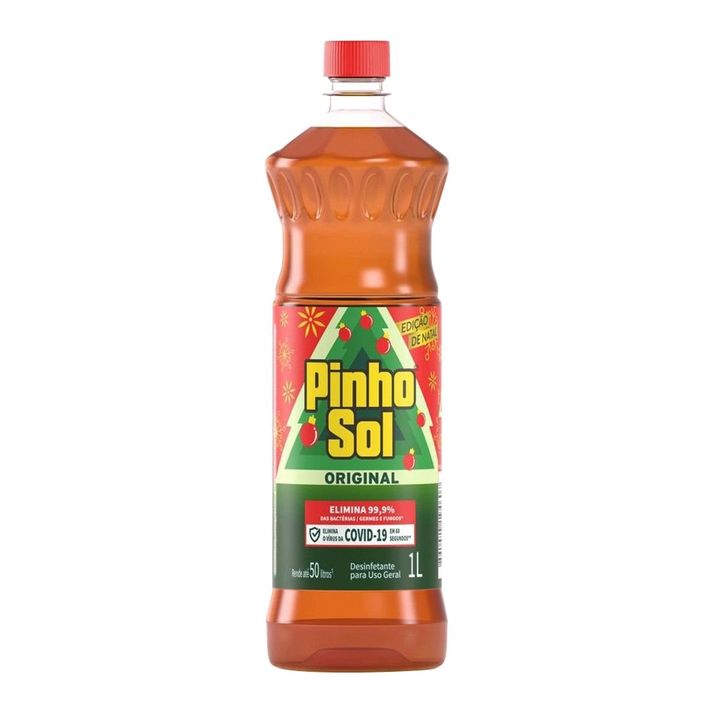 Desinfetante Pinho Sol Original 1L - Embalagem com 12 Unidades