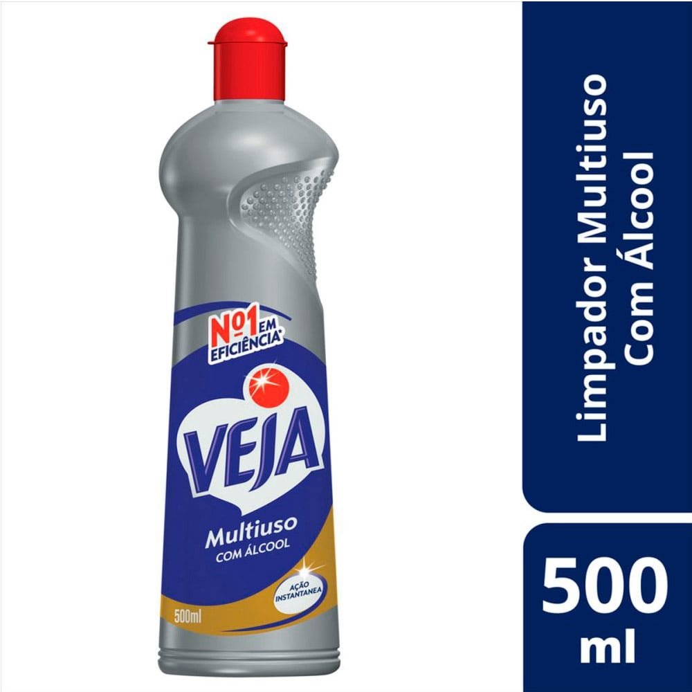 Veja Multi Uso Bio Álcool 500ml - Embalagem Squeeze - Embalagem com 24 Unidades