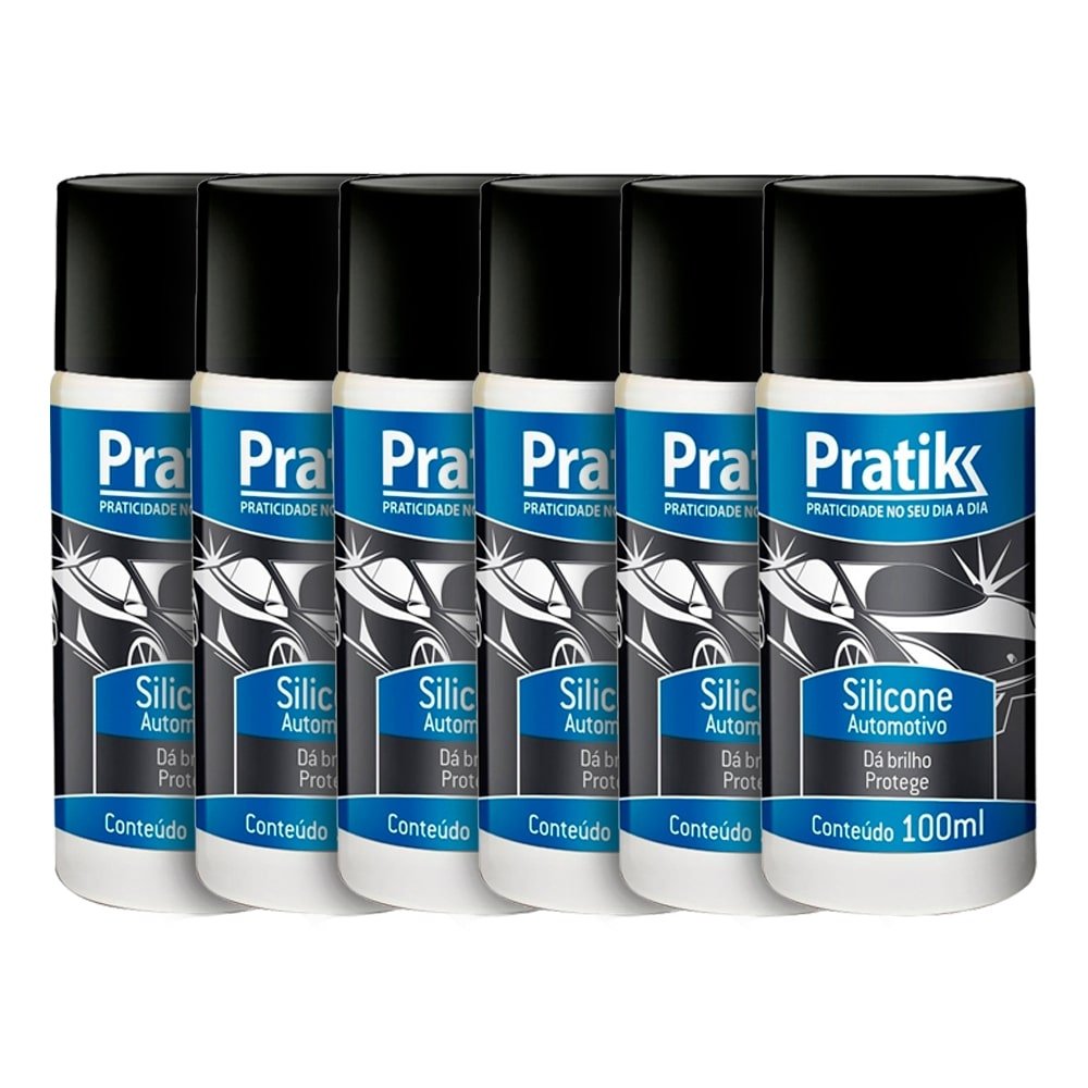 Silicone Automotivo Pratik 100ml - Embalagem com 6 Unidades