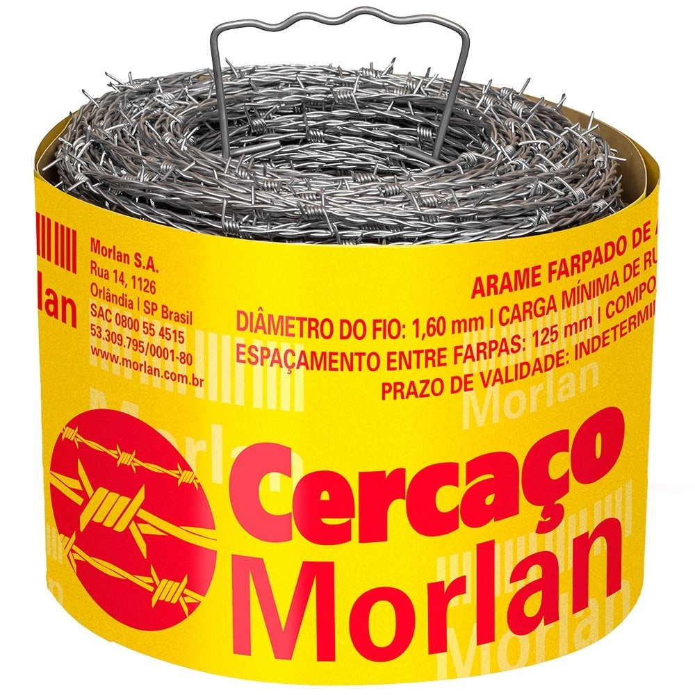 Arame Farpado Morlan Cercaço Fio 16 350Kgf 250m