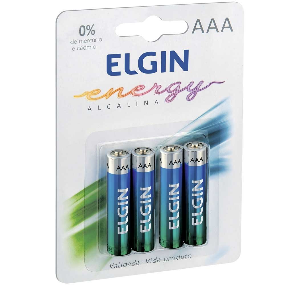 Pilha Energy Alcalina Palito AAA Blister - Emb. c/ 4 un - Elgin