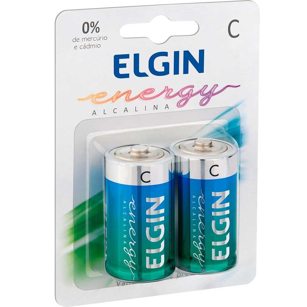 Pilha Energy Alcalina Média Blister - Emb. c/ 2 un - Elgin