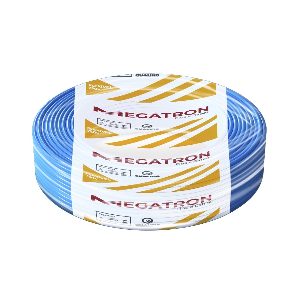 Cabo Flexível Megatron 35MMx100M Bobina 750V Azul