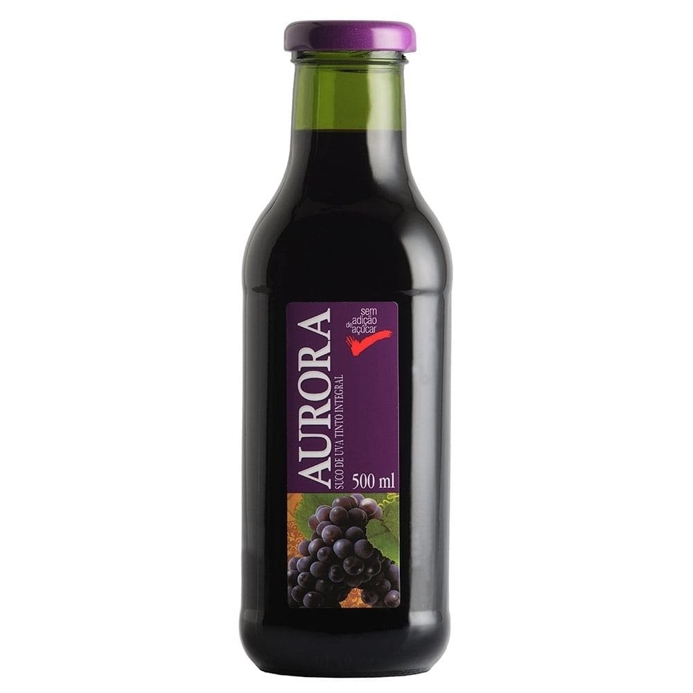 Suco de Uva Aurora Tinto Integral 500ml - Embalagem com 12 Unidades