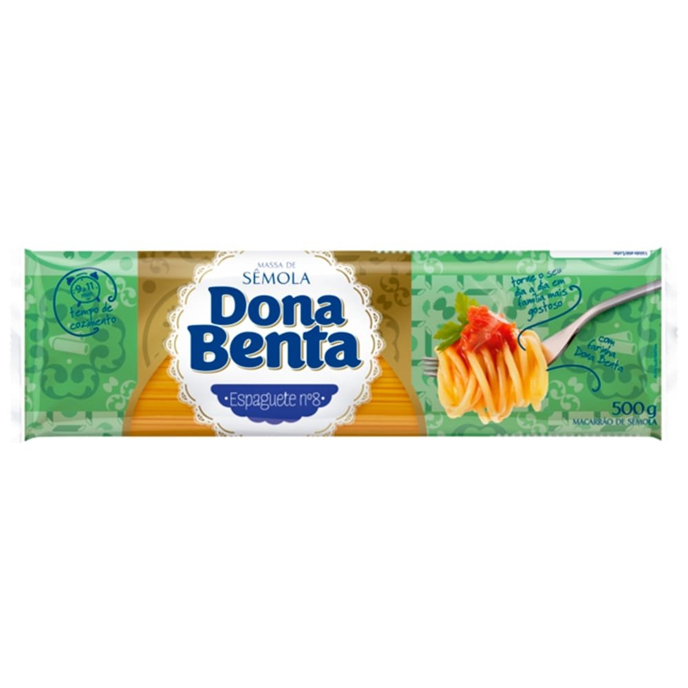 Macarrão Dona benta Sêmola Espaguete 500g - Embalagem com 24 Unidades