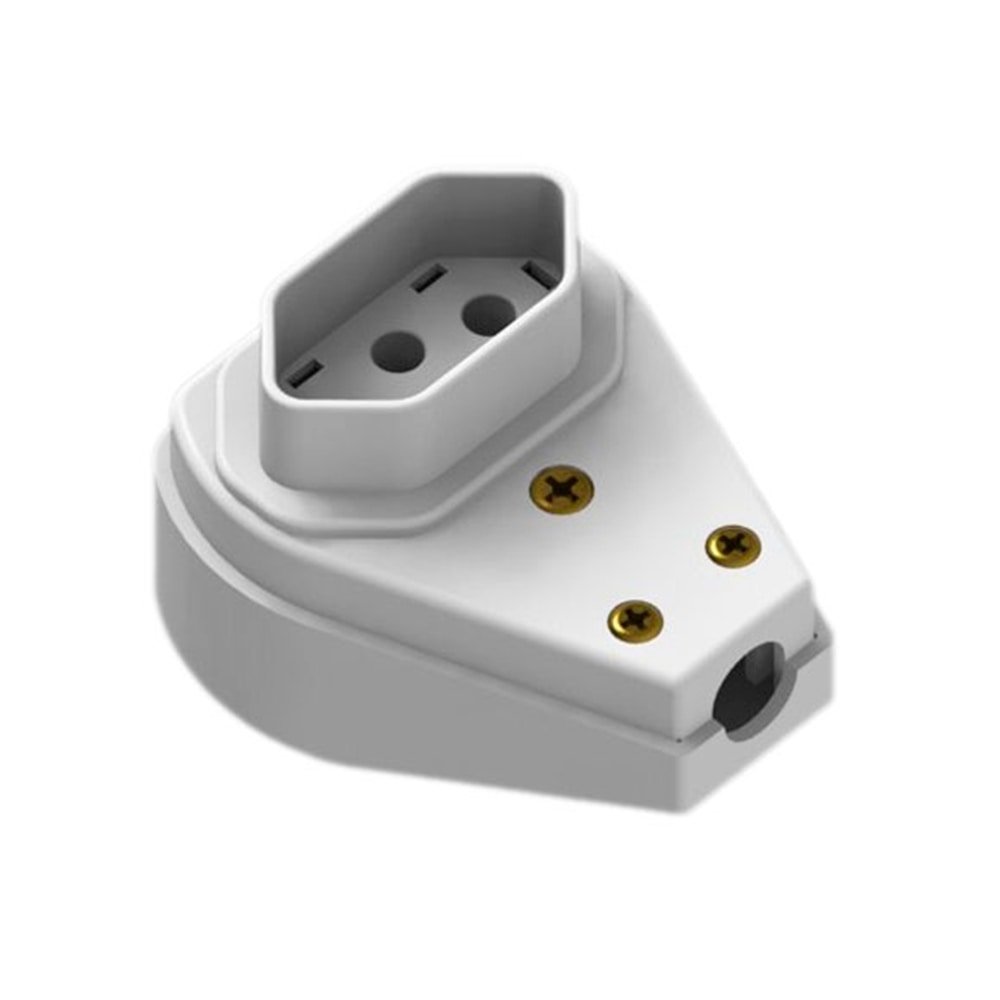 Pino Fêmea Gigante Angular Ilumi 2P+T 20A/250V Cinza - Embalagem com 10 Unidades