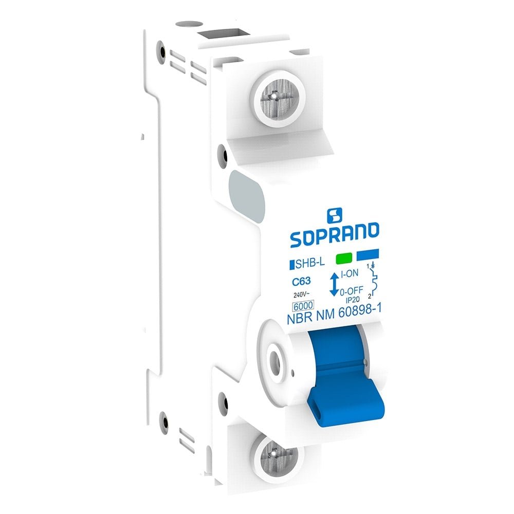 Disjuntor Soprano DIN 1P 40A SHB Curva C Cemig Branco