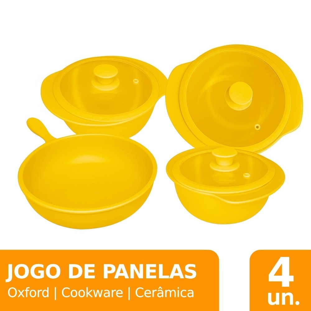 Jogo de Panelas Oxford Cookware Cerâmica Linea Solaris - 4 Peças