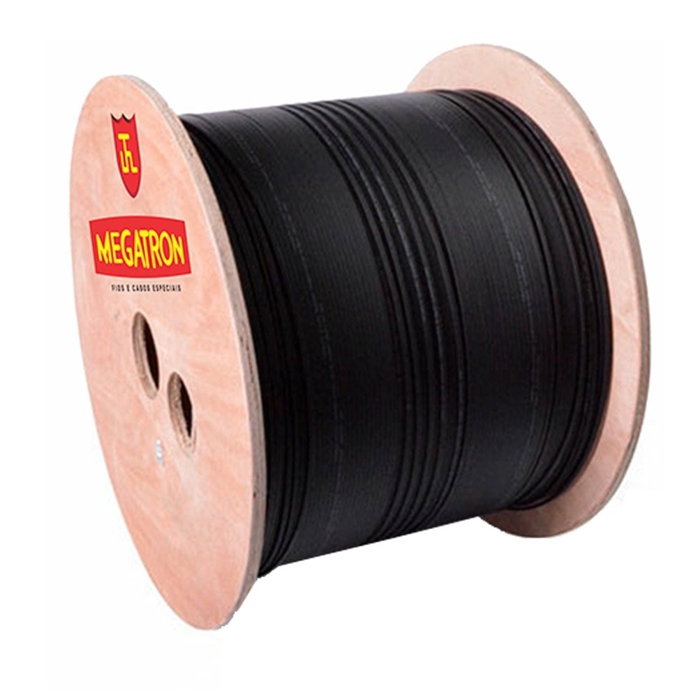 Cabo Fibra Óptica Drop Flat Megatron Bobina 1FO 1000m