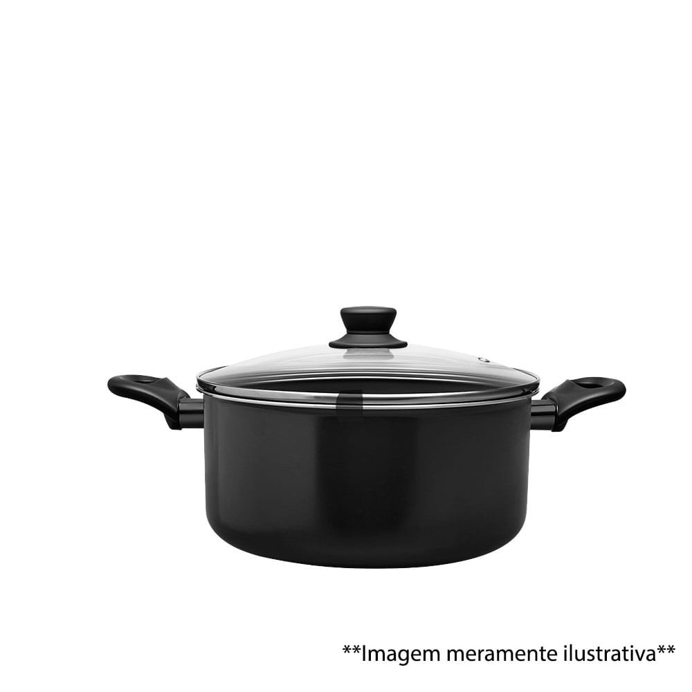 Jogo de Panelas Brinox Cerâmica Life Easy Preto - 7 Peças