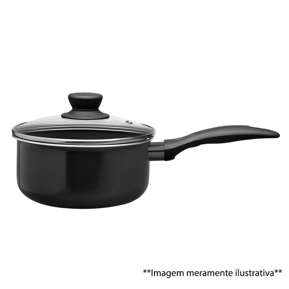 Jogo de Panelas Brinox Cerâmica Life Easy Preto - 7 Peças
