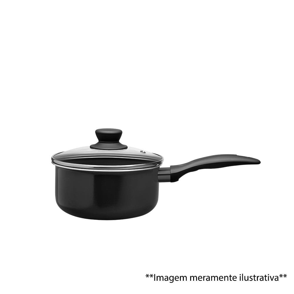 Jogo de Panelas Brinox Cerâmica Life Easy Preto - 7 Peças