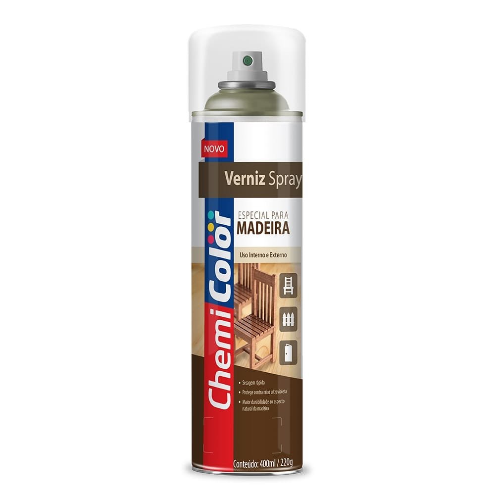 Tinta Spray Chemicolor Verniz para Madeira Natural 400ml