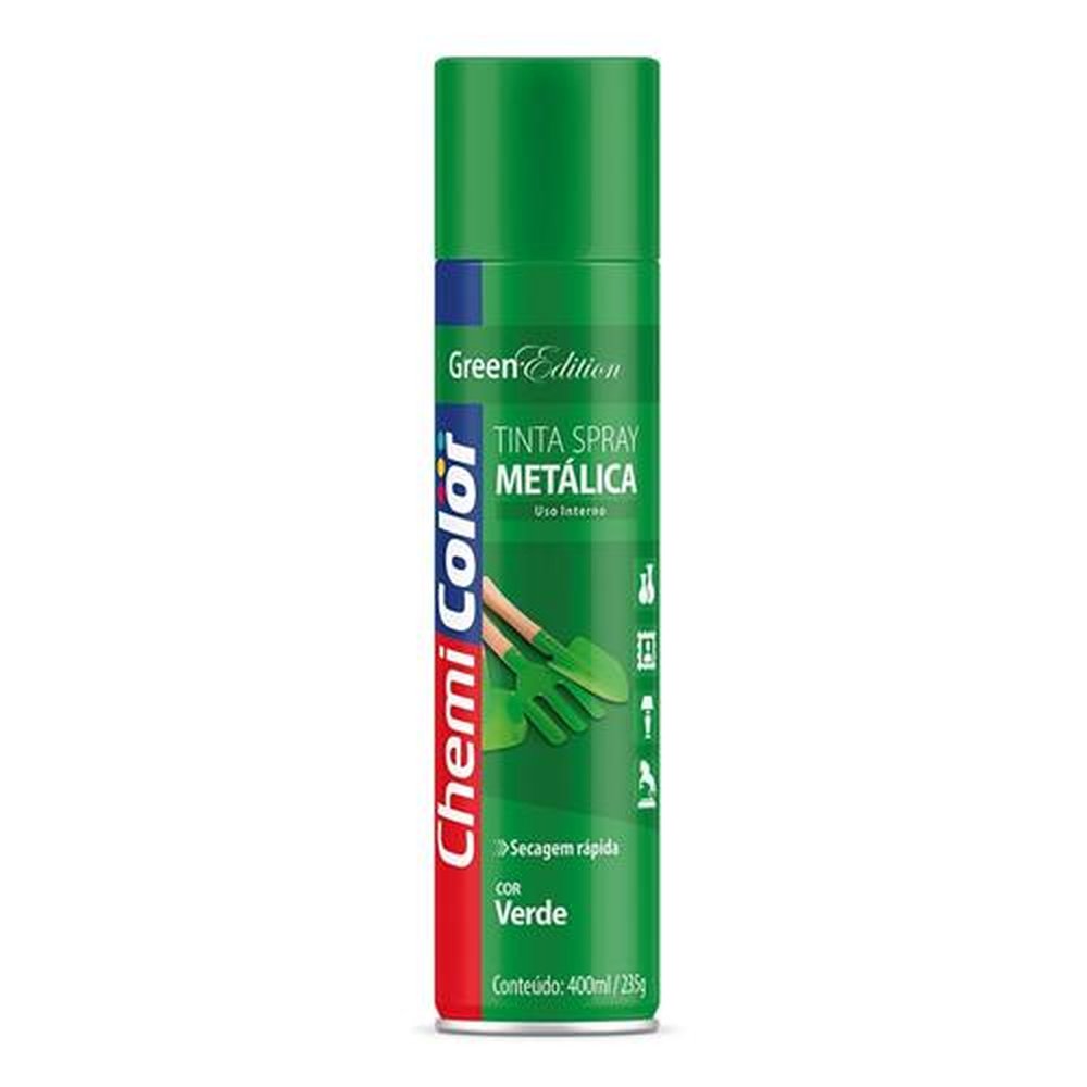 Tinta Spray Chemicolor Metálica Verde 400ml