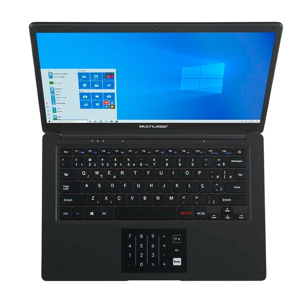 Notebook Multilaser PC310, Intel Pentium QuadCore, 4GB, 64GB , Tela 14", Windows 10, Preto