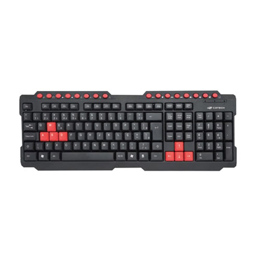 Teclado Gamer C3TECH KG10BK com Fio ABNT2 USB Preto