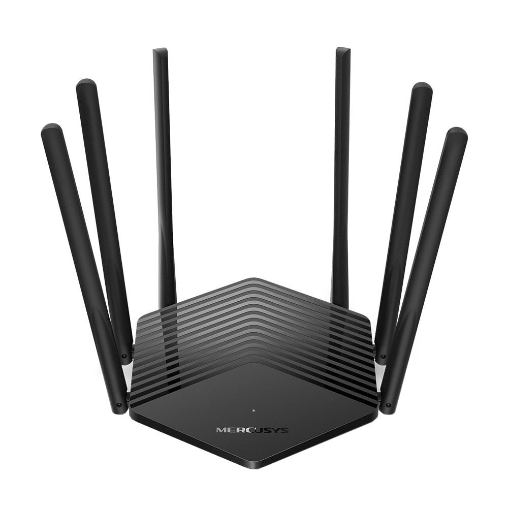 Roteador Wireless Mercusys MR50G, 1900Mbps, 3 Portas Full Gigabit, 2 Portas LAN , 6 Antenas, Preto
