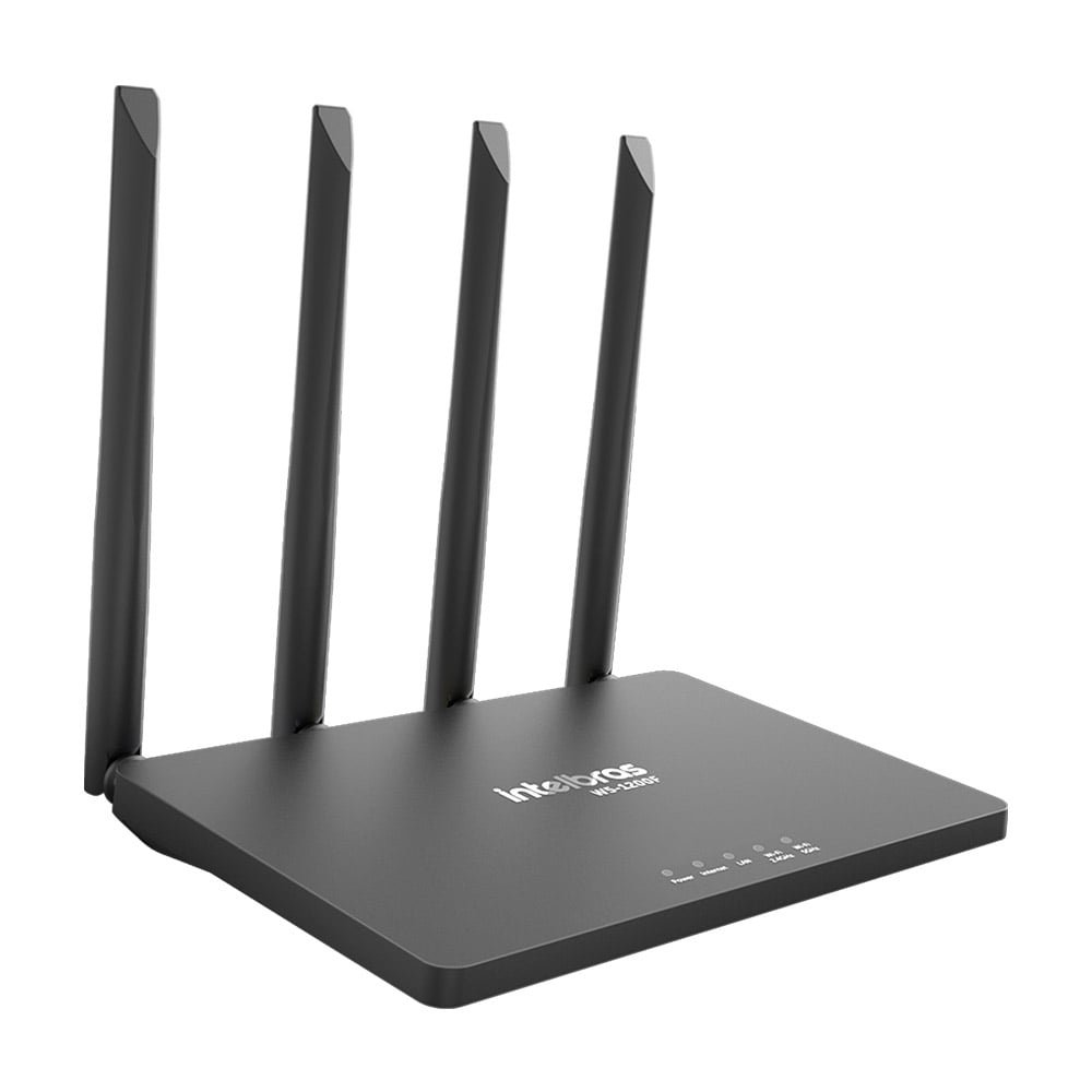 Roteador Wireless Intelbras W5-1200F 4 Antenas, 3 Portas Lan 1 Wan, 300Mbps 867Mbps Preto