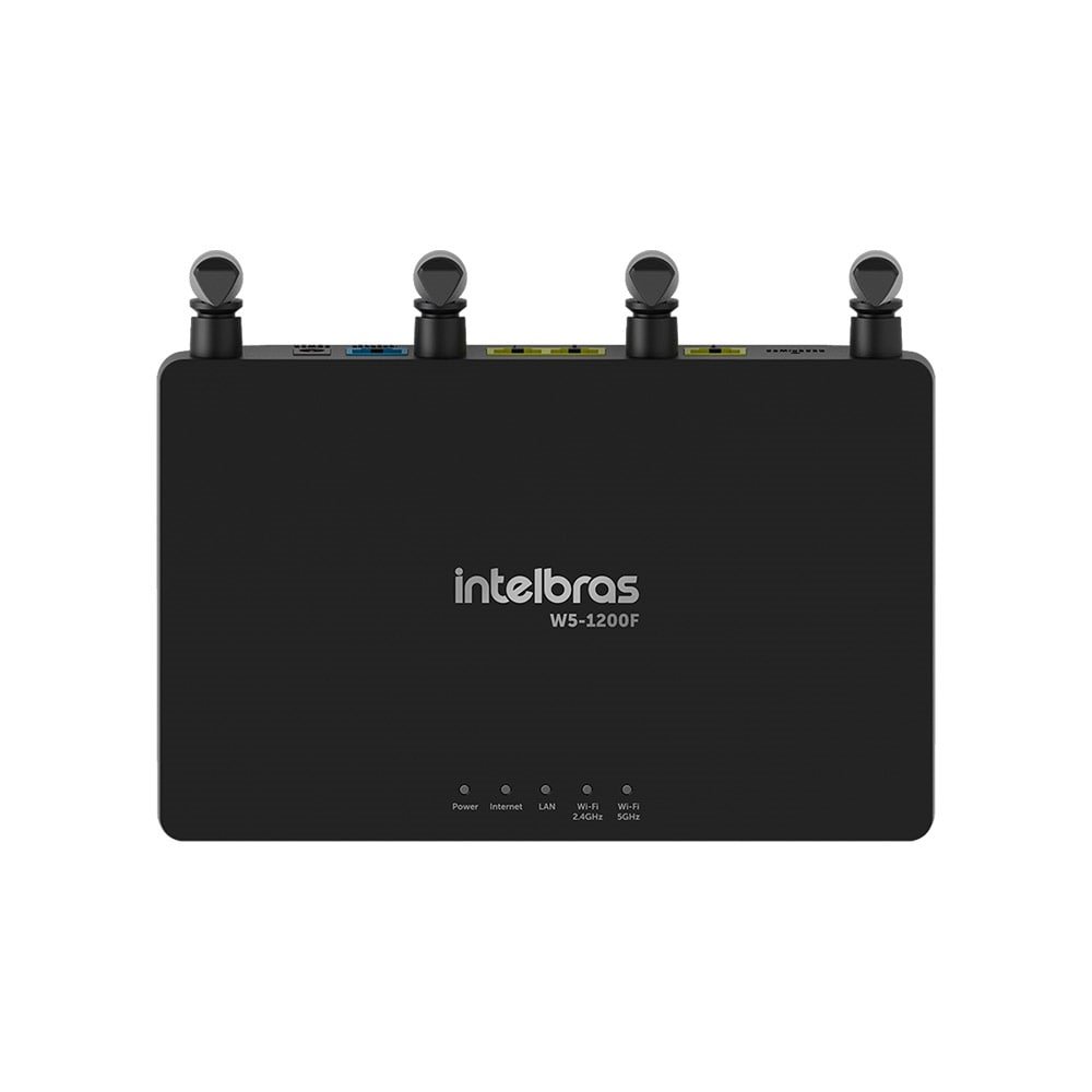 Roteador Wireless Intelbras W5-1200F 4 Antenas, 3 Portas Lan 1 Wan, 300Mbps 867Mbps Preto