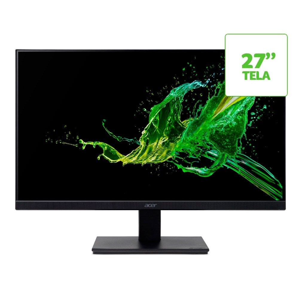 Monitor LED 27" Acer V277, Full HD, Resolução 1920x1080, HDMI, VGA, Painel IPS, 75HZ