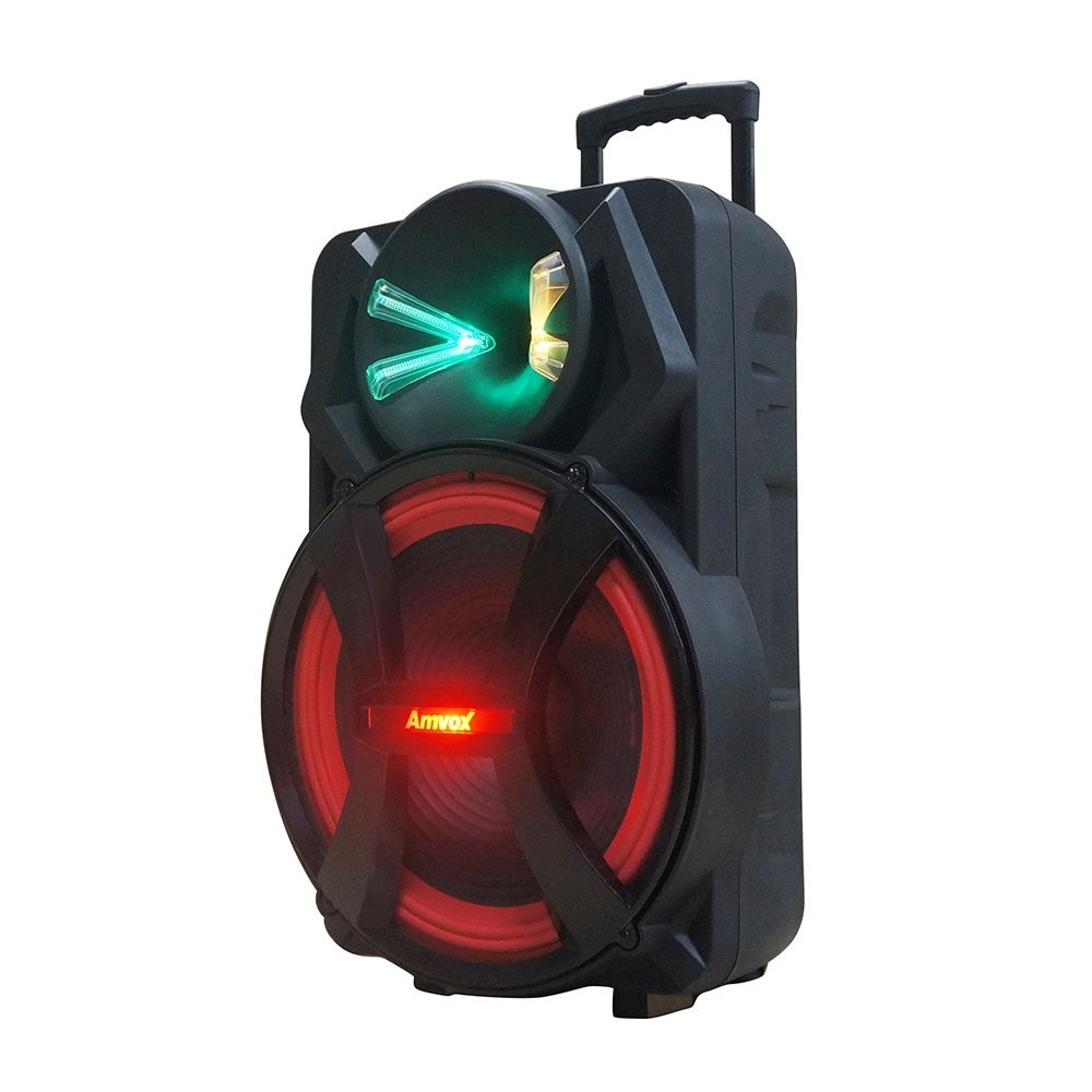 Caixa Amplificada Amvox ACA-1100 Dezoitao, Usb, Bateria, Bluetooth, Led, 1100W