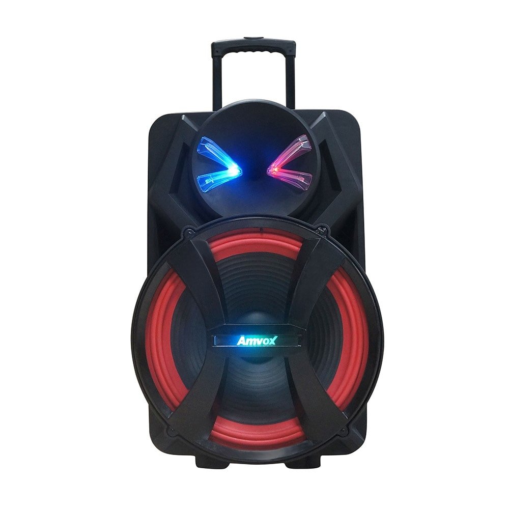 Caixa Amplificada Amvox ACA-1100 Dezoitao, Usb, Bateria, Bluetooth, Led, 1100W