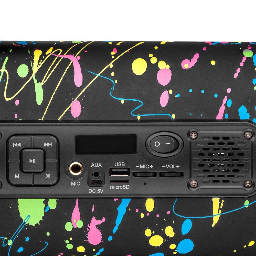 Caixa de Som Amplificada Pulse SP362 Pulse Bazooka Paint Blast II, Entrada AUX, P10/BT/USB/Micro SD, Bluetooth, 120W RMS