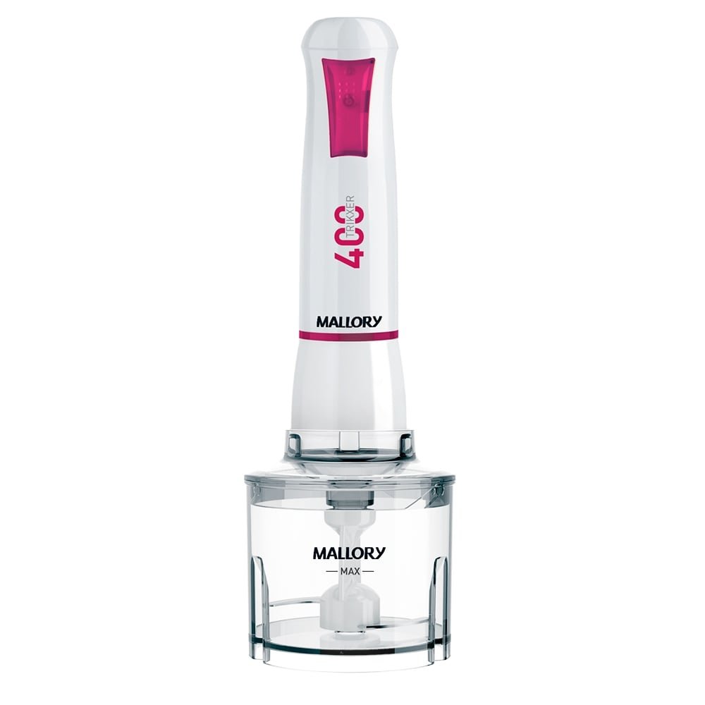 Mixer Mallory Trikxer 400 3 em 1 | 400W, 2 Velocidade, Processador, Batedor Clara, Branco, 110V