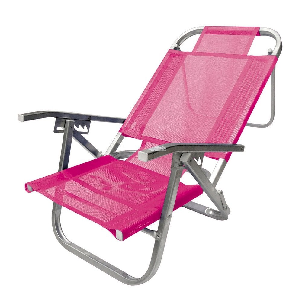 Cadeira de Praia Botafogo Copacabana Reclinável Rosa