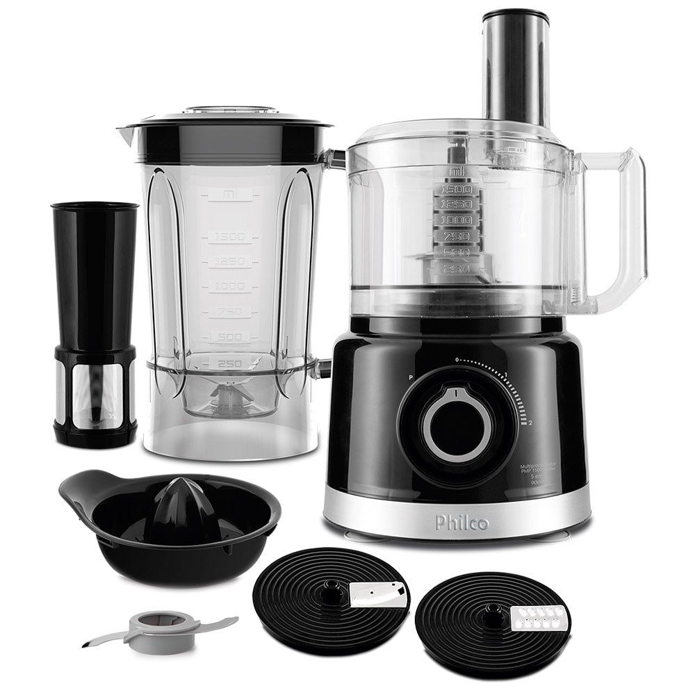 Multiprocessador Philco PMP1500P 900W, 2 Velocidades + Pulsar, Preto, 110V