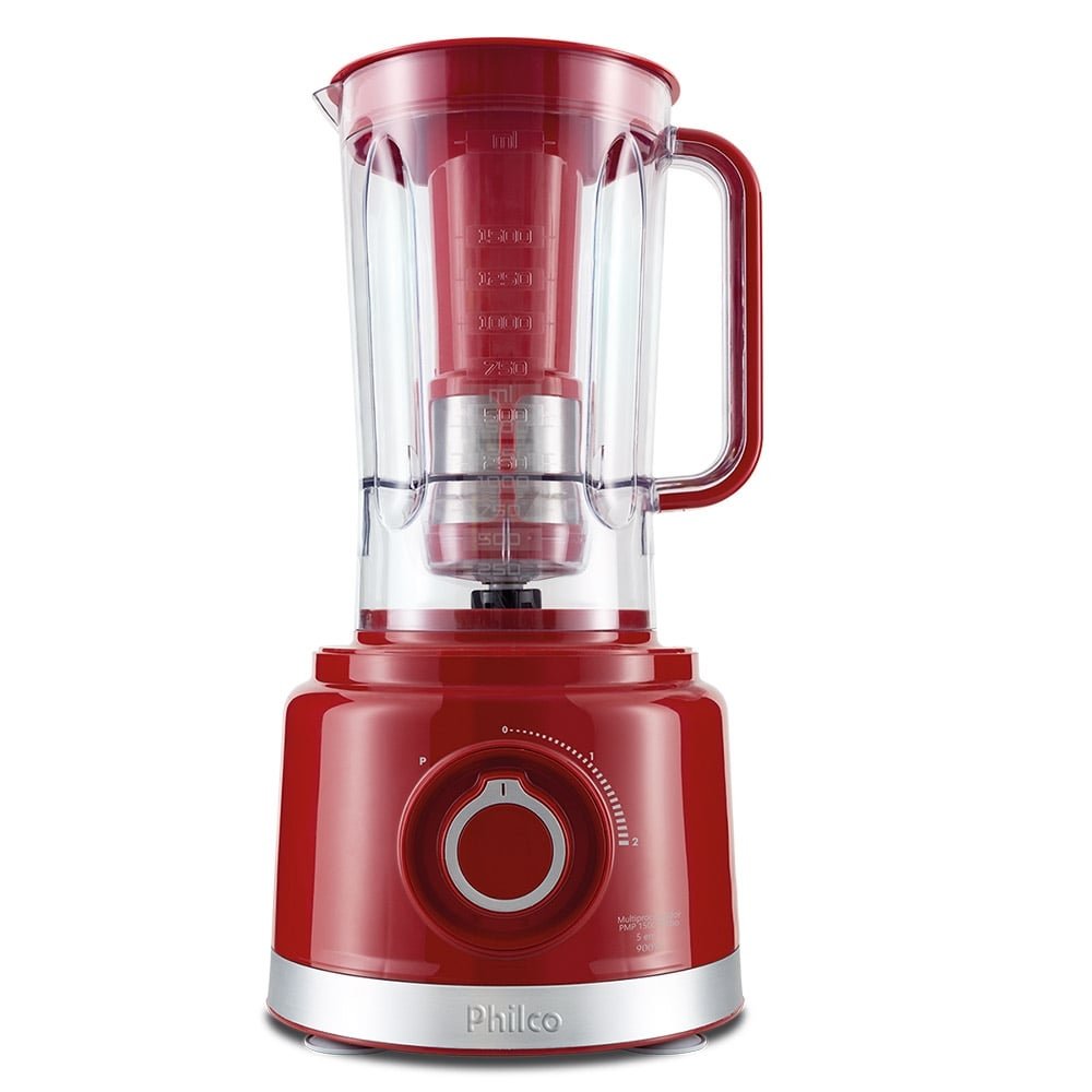 Multiprocessador Philco PMP1500V 900W, 2 Velocidades + Pulsar, Vermelho, 220V