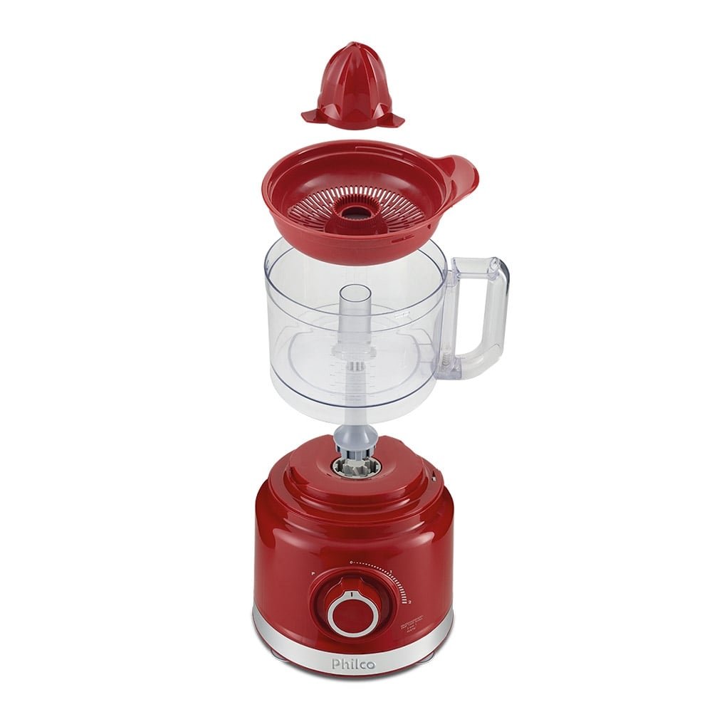 Multiprocessador Philco PMP1500V 900W, 2 Velocidades + Pulsar, Vermelho, 220V